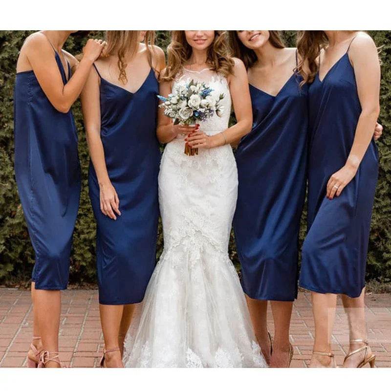 Stylemein - Slip Dress | Midi Slip Dress | Midi Strap Dress - Stylemein