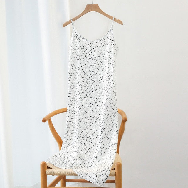 slip dress white printed
