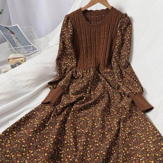 Stylemein - Winter Maxi Dress | Printed Maxi Dress - Stylemein