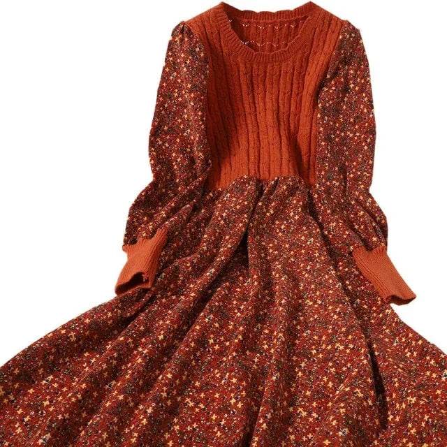 Stylemein - Winter Maxi Dress | Printed Maxi Dress - Stylemein
