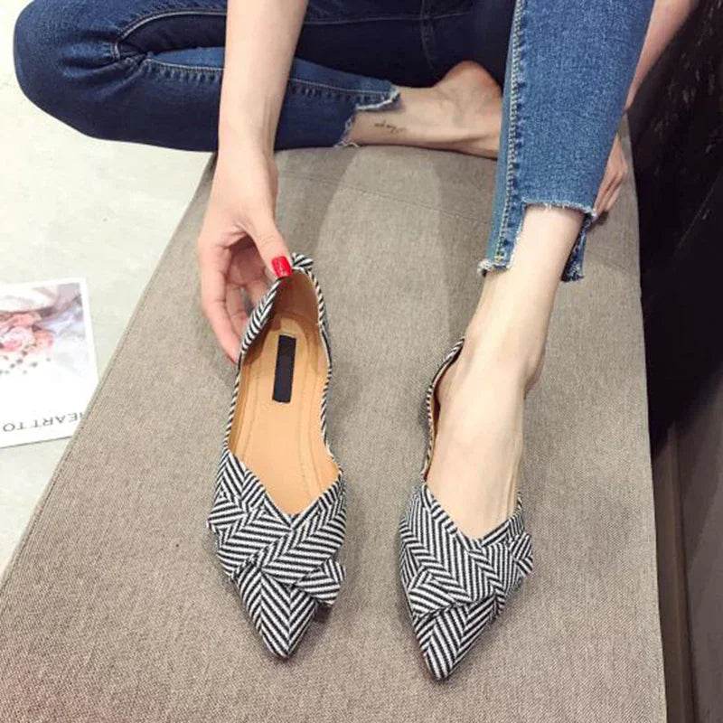Fashion Flats for Women | Spring Summer Boat Shoes | Pointed toe Casual Slip-on Shoes | Elegant Ladies Footwear - Stylemein