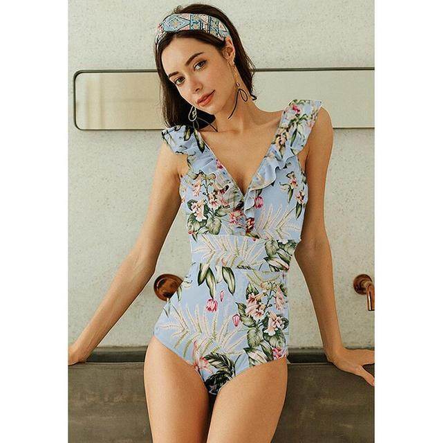Get Ready for Summer with Our Beach-Ready Striped Ruffled Bathing Suit - Stylemein