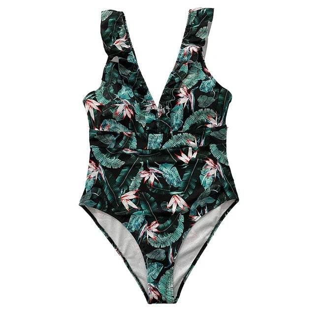 Get Ready for Summer with Our Beach-Ready Striped Ruffled Bathing Suit - Stylemein