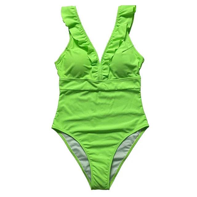 Get Ready for Summer with Our Beach-Ready Striped Ruffled Bathing Suit - Stylemein