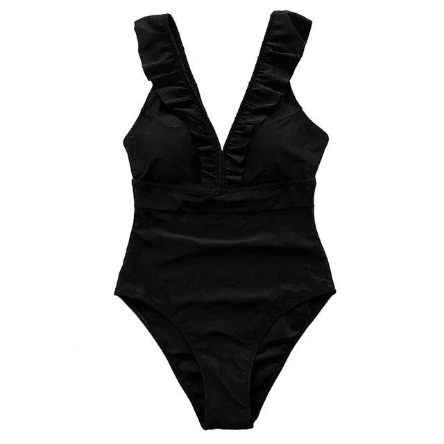 Get Ready for Summer with Our Beach-Ready Striped Ruffled Bathing Suit - Stylemein
