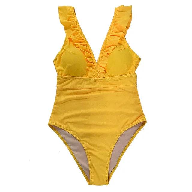 Get Ready for Summer with Our Beach-Ready Striped Ruffled Bathing Suit - Stylemein